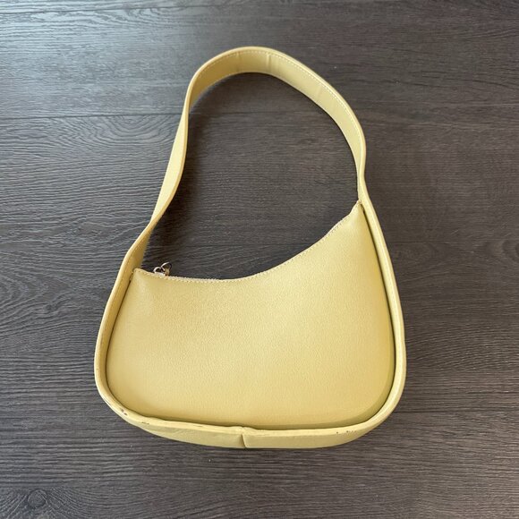 half-moon under shoulder bag in butter yellow preowned - Picture 1 of 12